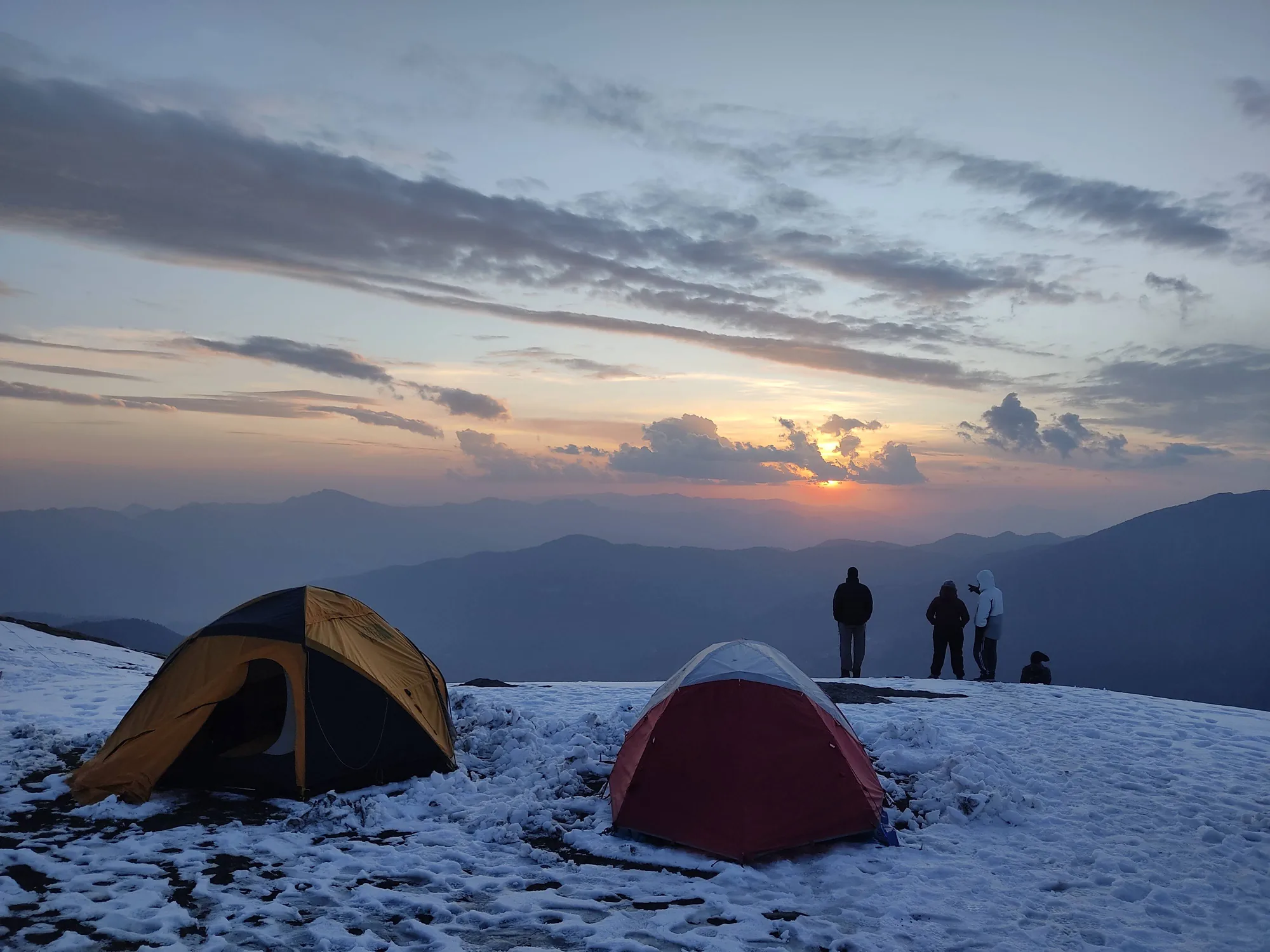 camping in snow